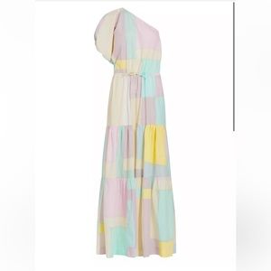 Never worn new with tags from Saks 5th Ave. One shoulder puff sleeve maxi dress
